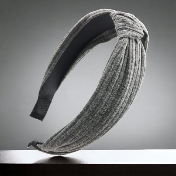 Boutique Accessories - Grey Jersey Knot Comfort Headband